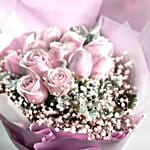 Beautiful Pink Roses With Chocolate Cake