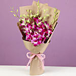 Beautiful Royal Orchids Bouquet With Chocolate Cake