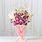 Impressive Orchids Flowers Bouquet With Birthday Balloons
