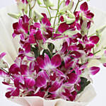 Impressive Orchids Flowers Bouquet With Birthday Balloons