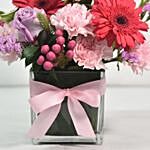Lovely Mixed Flowers In Glass Vase