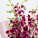 Splendid Purple Orchids Bouquet With Cake