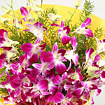 Ten Exotic Purple Orchids Bouquet With Ferrero Rocher