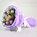 Tulips Roses Elegant Bouquet With Chocolate Cake