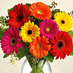 Heavenly Multicoloured Gerberas Vase Arrangement