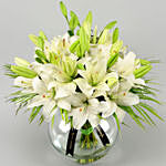 Lilies Happiness Arrangement With Chocolate Cake