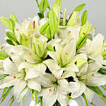 Lilies Happiness Arrangement With Chocolate Cake
