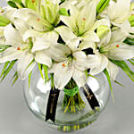 Lilies Happiness Arrangement With Chocolate Cake
