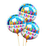 Peaceful White Gerberas Bouquet With Birthday Balloons