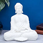 White Handcrafted Solid Buddha Decorative Showpiece