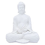 White Handcrafted Solid Buddha Decorative Showpiece