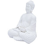 White Handcrafted Solid Buddha Decorative Showpiece