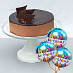 Irresistible Crunchy Chocolate Cake With Birthday Balloons