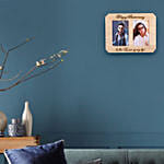 personalised happy anniversary wooden photo frame with card