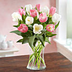 Serene 15 Mixed Tulips Arrangement Mousse Cake