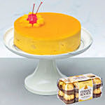 Tangy Mango Mousse Cake With 16 Pcs Ferrero Rocher