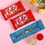 Long Trunk Bal Ganesha Kids Rakhi And 2 Pcs Of Kitkat