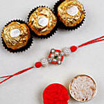 Black Forest Cake With Floral Rakhi