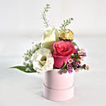 Pink Roses Box With Floral Rakhi