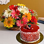 Petite Floral Brilliance with Mini Mousse Cake