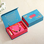 Beautiful Navrattan Rakhi N Almonds Combo