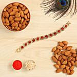 Rudraksha Bracelet Rakhi N Almonds Combo