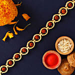 Rudraksha Bracelet Rakhi N Chocolate Combo