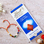 Striking Navrattan Rakhi N Lindt Chocolate