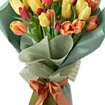 Beautifully Wrapped Mixed Tulips Bouquet