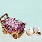 Purple Roses Arrangement With Flaky Yum Paste Mooncake