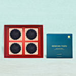 Dark Nibs Snowskin Mooncake With Sencha Yuzu Tea Box