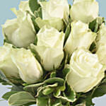 Vase Of Elegant 18 White Roses