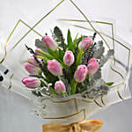 Lovely Pink Tulips Bouquet