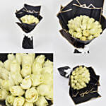 35 White Roses Bouquet