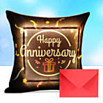 Happy Anniversary Led Cushion With Greeting Card