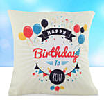 Happy Birthday Led Cushion With Chocolate Cake