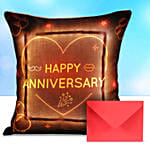 Led Cushion For Anniversary With Greeting Card