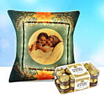 Personalised Led Cushion For Mother With Ferrero Rocher