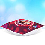 Personalised Led Cushion With Chocolate Cake
