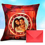 Personalised Led Cushion With Greeting Card