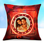 Personalised Led Cushion With Greeting Card