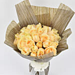 35 Peach Roses Bouquet