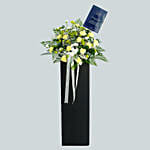 Bless Your Soul Condolence Mixed Flowers Black Stand