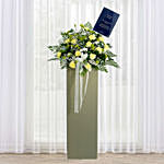 Bless Your Soul Condolence Mixed Flowers Grey Stand