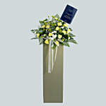 Bless Your Soul Condolence Mixed Flowers Grey Stand