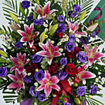 Blissful Mixed Flowers Purple Cardboard Stand