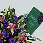 Blissful Mixed Flowers Red Cardboard Stand
