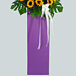 Blooming Mixed Flowers Purple Cardboard Stand