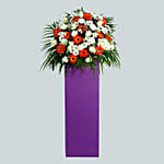 Delightful Mixed Flowers Purple Cardboard Stand