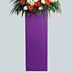 Delightful Mixed Flowers Purple Cardboard Stand